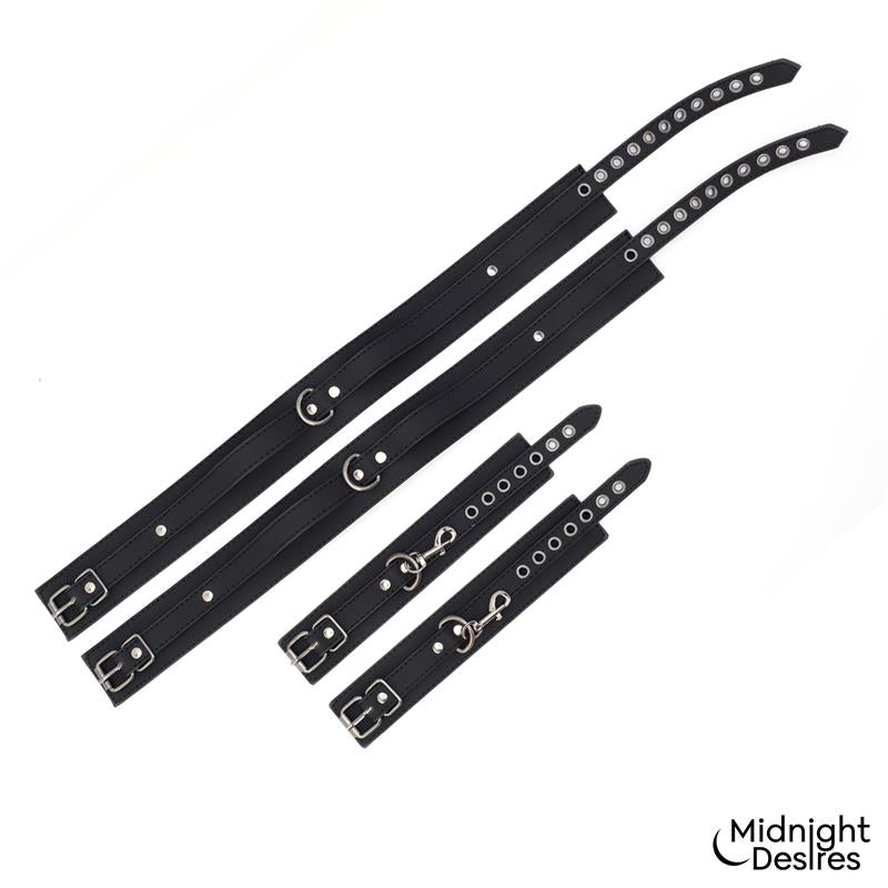 MIDNIGHT DESIRES - RESTRAIN SET WITH HAND AND THIGH CUFFS