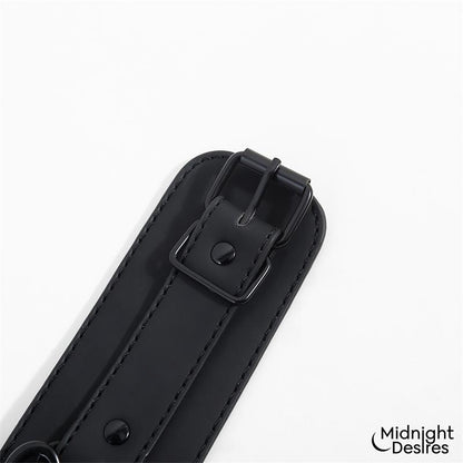 MIDNIGHT DESIRES - RESTRAINT SET WITH COLLAR WITH LEASH AND CUFFS