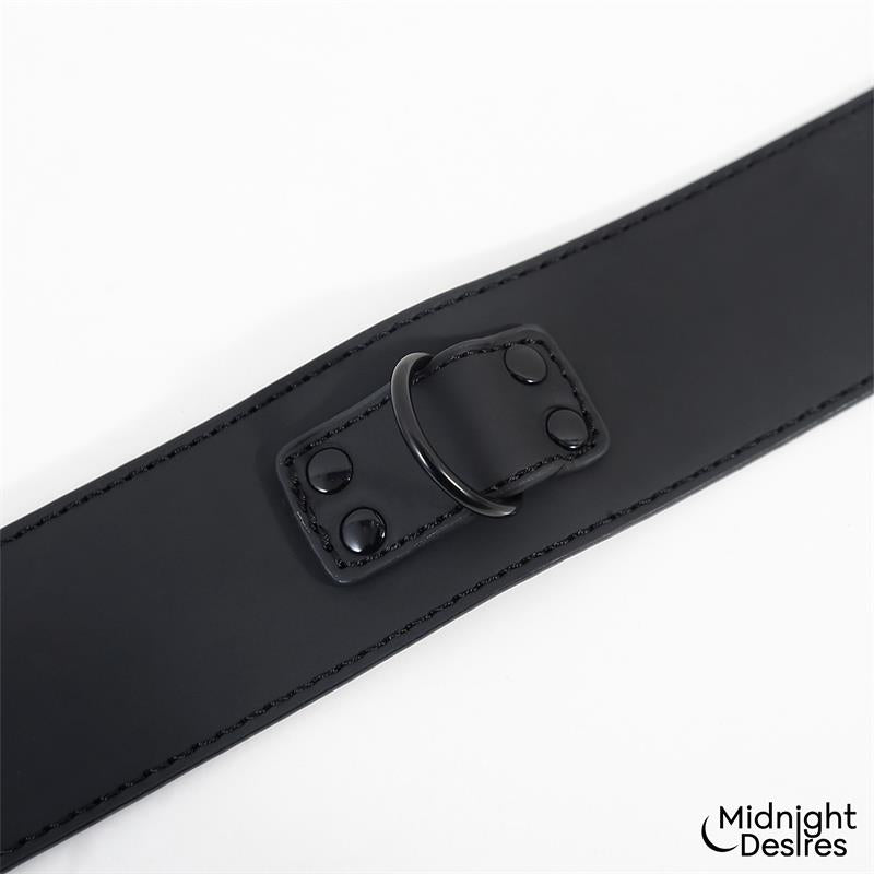 MIDNIGHT DESIRES - RESTRAINT SET WITH COLLAR WITH LEASH AND CUFFS
