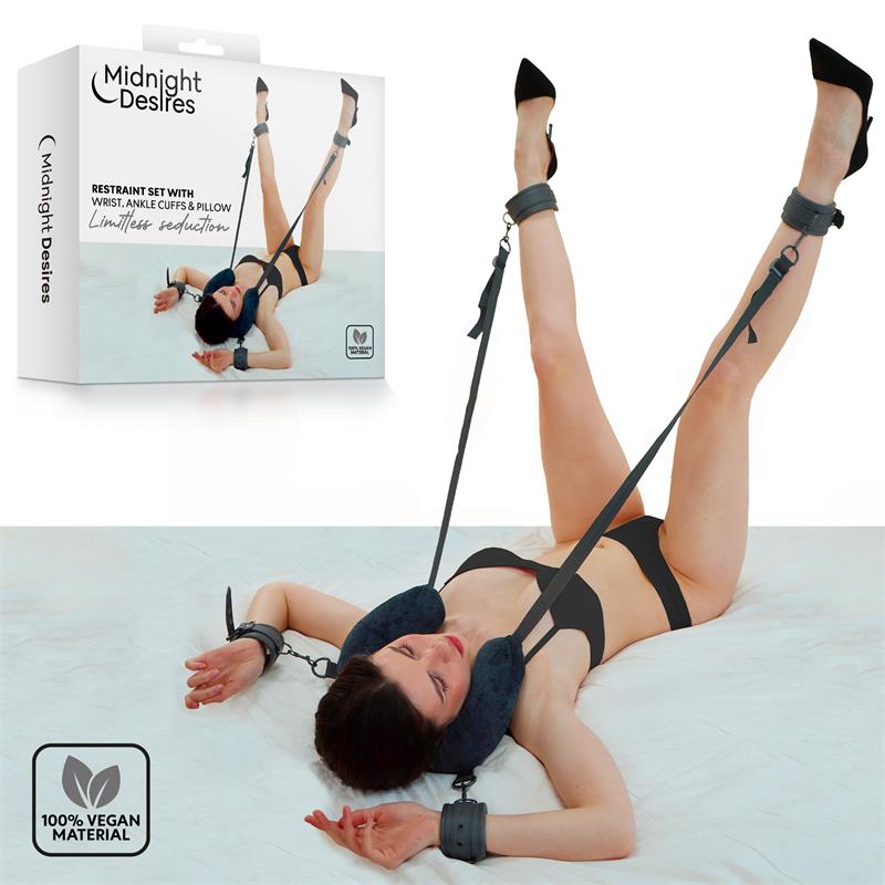 MIDNIGHT DESIRES - RESTRAINT SET WITH NECK PILLOW