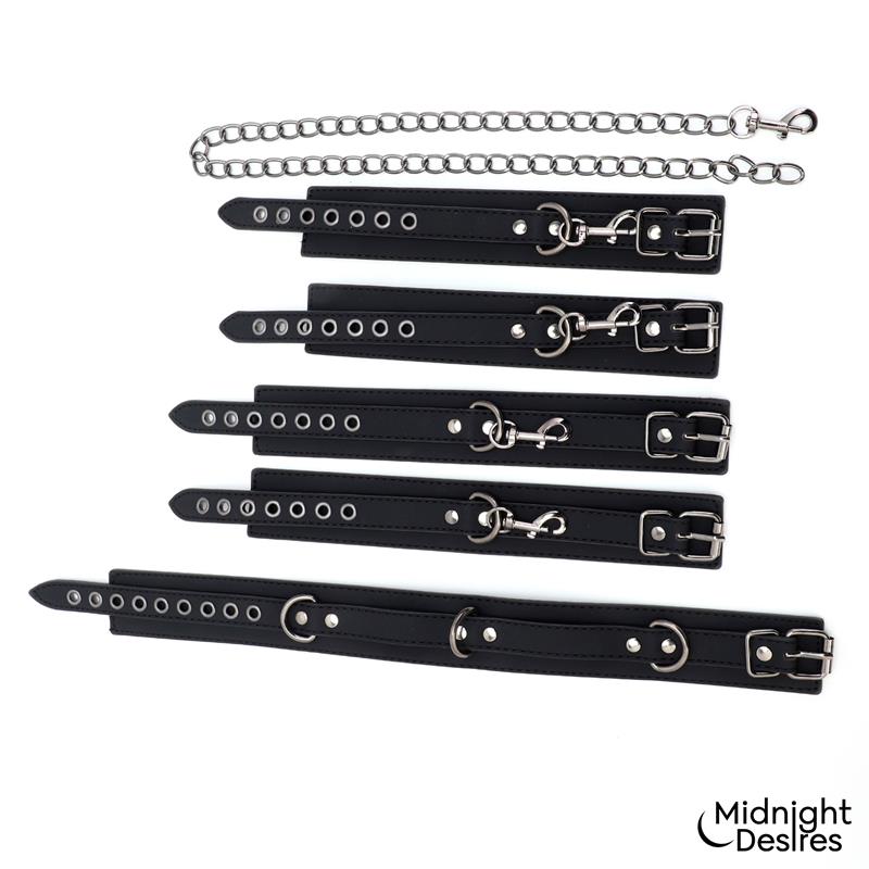 MIDNIGHT DESIRES - RESTRICTION SET WITH COLLAR AND CUFFS
