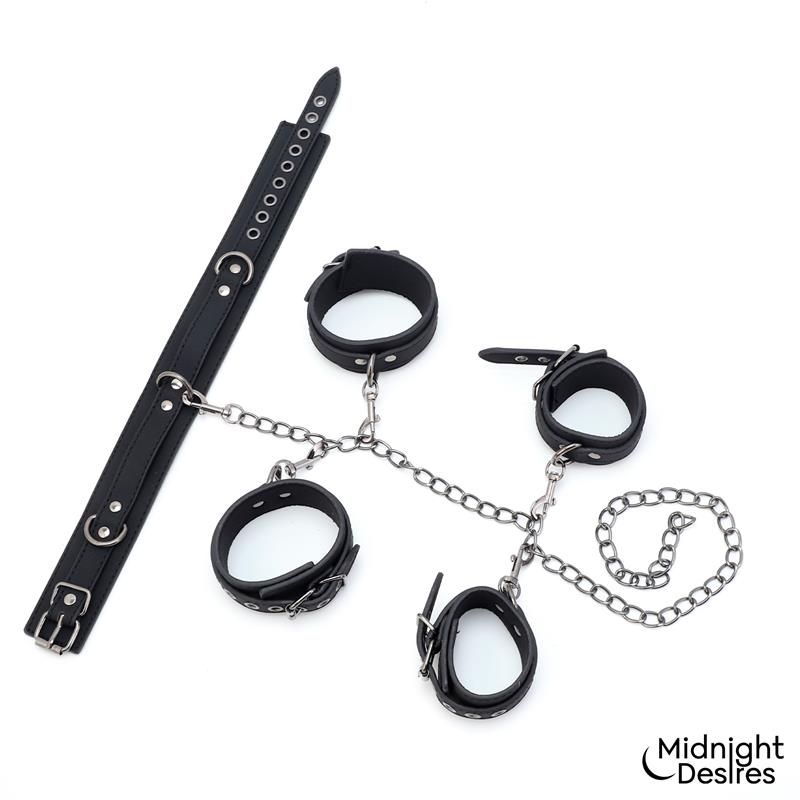 MIDNIGHT DESIRES - RESTRICTION SET WITH COLLAR AND CUFFS