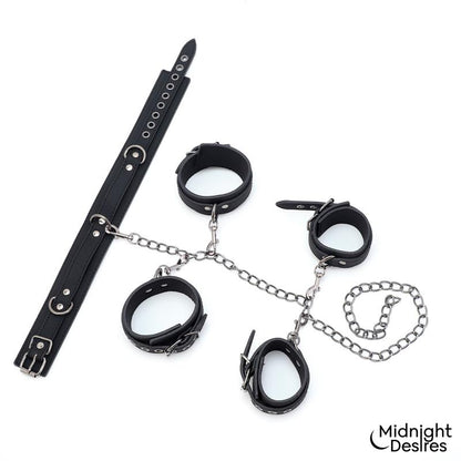 MIDNIGHT DESIRES - RESTRICTION SET WITH COLLAR AND CUFFS