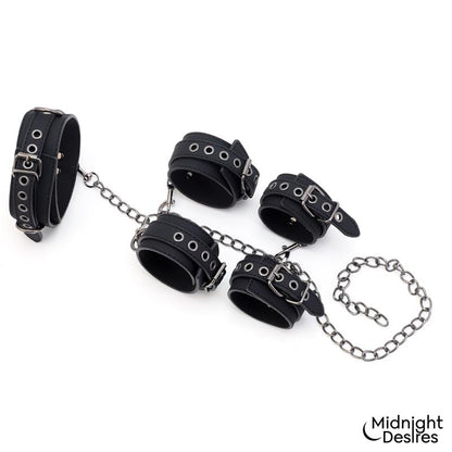 MIDNIGHT DESIRES - RESTRICTION SET WITH COLLAR AND CUFFS