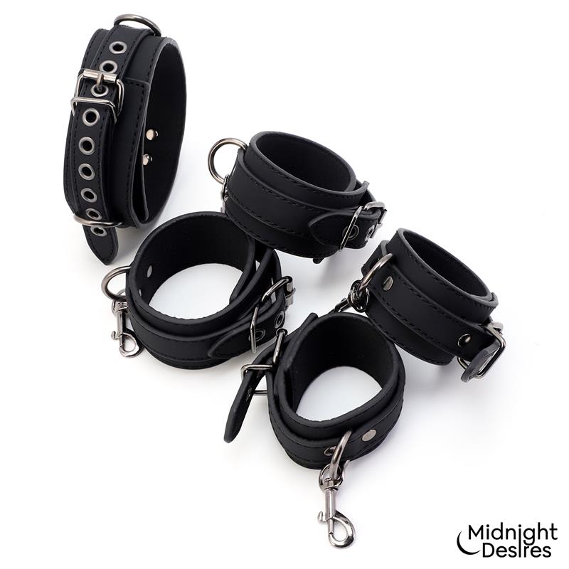 MIDNIGHT DESIRES - RESTRICTION SET WITH COLLAR AND CUFFS