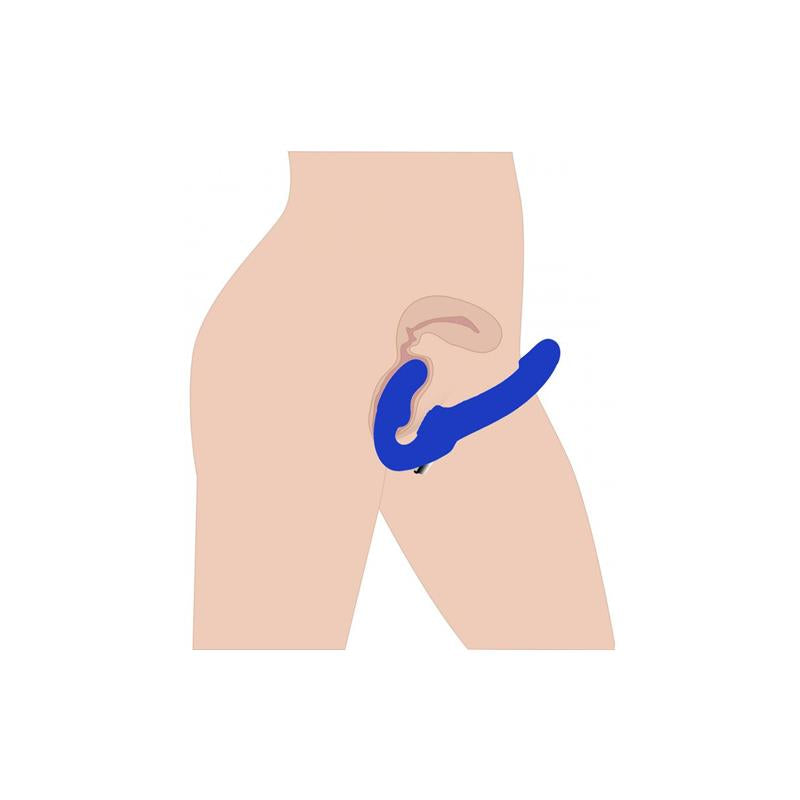 STRAP U - REVOLVER II VIBRATING STRAPLESS STRAP ON DILDO BLUE