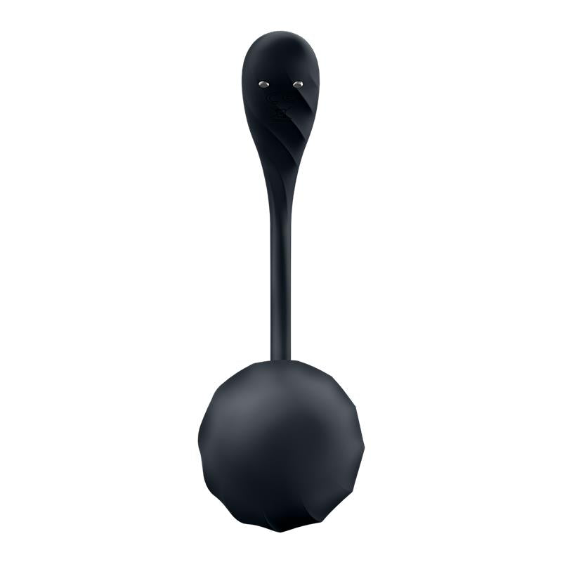 SATISFYER - RIBBED PETAL PANTY VIBRATOR APP BLACK
