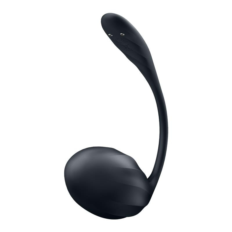SATISFYER - RIBBED PETAL PANTY VIBRATOR APP BLACK