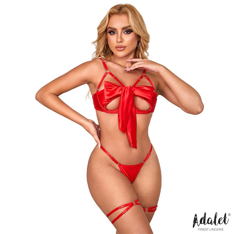 ADALET LINGERIE - RILEY BRA WITH BOW, THONG, AND GARTERS SET