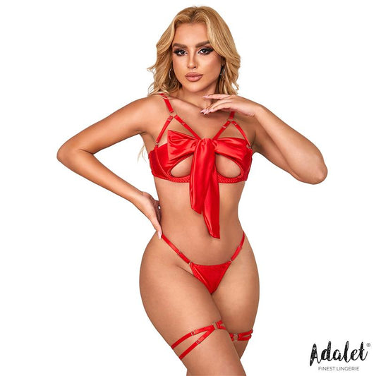 ADALET LINGERIE - RILEY BRA WITH BOW, THONG, AND GARTERS SET