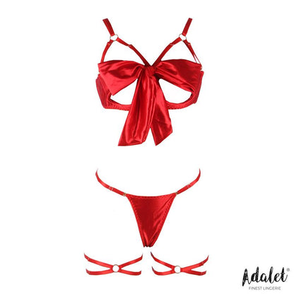ADALET LINGERIE - RILEY BRA WITH BOW, THONG, AND GARTERS SET