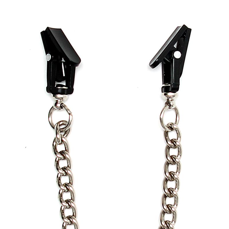 BONDAGE PLAY - NIPPLE CLAMPS WITH CHAIN