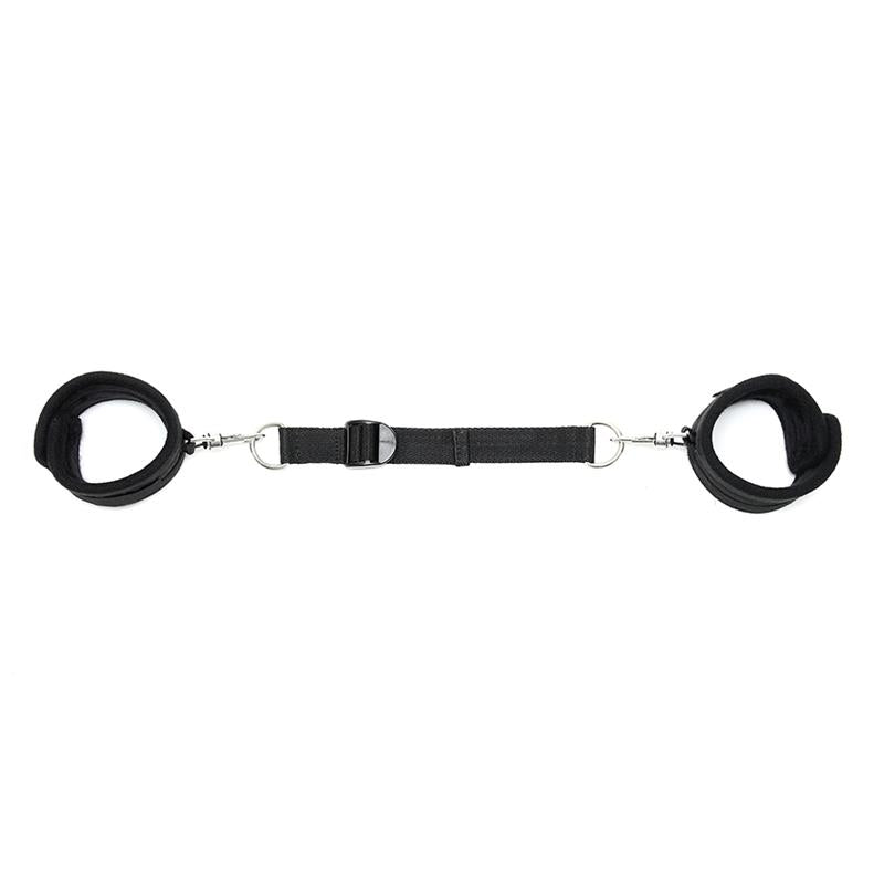 BONDAGE PLAY - ANKLE CUFFS WITH ADJUSTABLE SPREADER STRAP