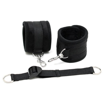 BONDAGE PLAY - ANKLE CUFFS WITH ADJUSTABLE SPREADER STRAP