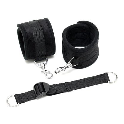 BONDAGE PLAY - ANKLE CUFFS WITH ADJUSTABLE SPREADER STRAP