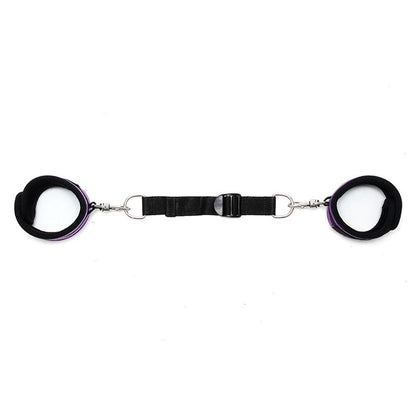 BONDAGE PLAY - ANKLECUFFS WITH SPREADER STRAP ADJUSTABLE PURPLE