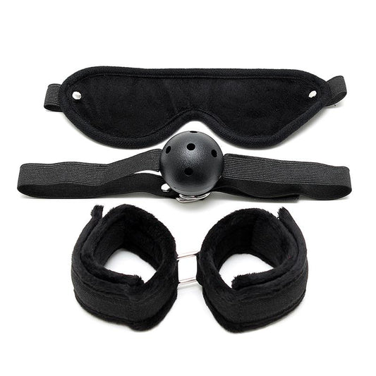 BONDAGE PLAY - BONDAGE SET 3 PIECES BLACK