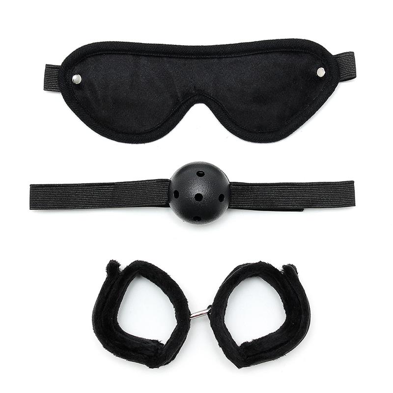 BONDAGE PLAY - BONDAGE SET 3 PIECES BLACK