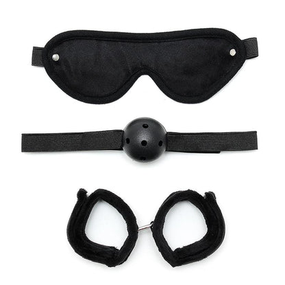 BONDAGE PLAY - BONDAGE SET 3 PIECES BLACK