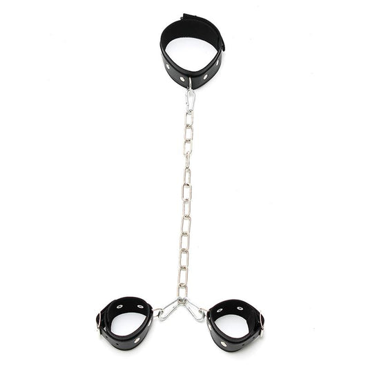 BONDAGE PLAY - COLLAR WITH CUFFS ADJUSTABLE