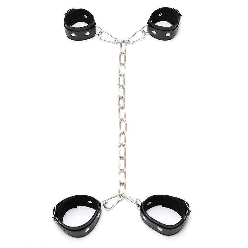 BONDAGE PLAY - CUFFS  WITH METAL CHAIN ADJUSTABLE