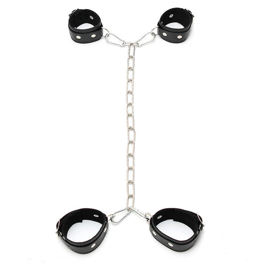 BONDAGE PLAY - CUFFS  WITH METAL CHAIN ADJUSTABLE