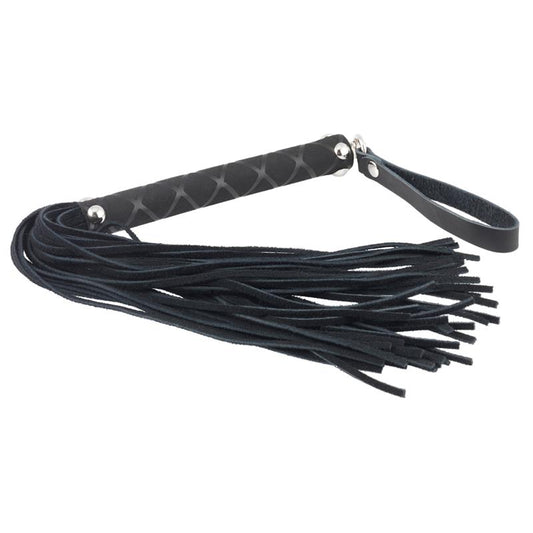 BONDAGE PLAY - LEATHER FLOGGER BLACK 35 CM