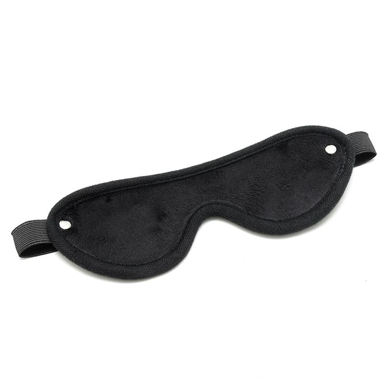 BONDAGE PLAY - HAND CUFFS WITH MASK ADJUSTABLE BLACK