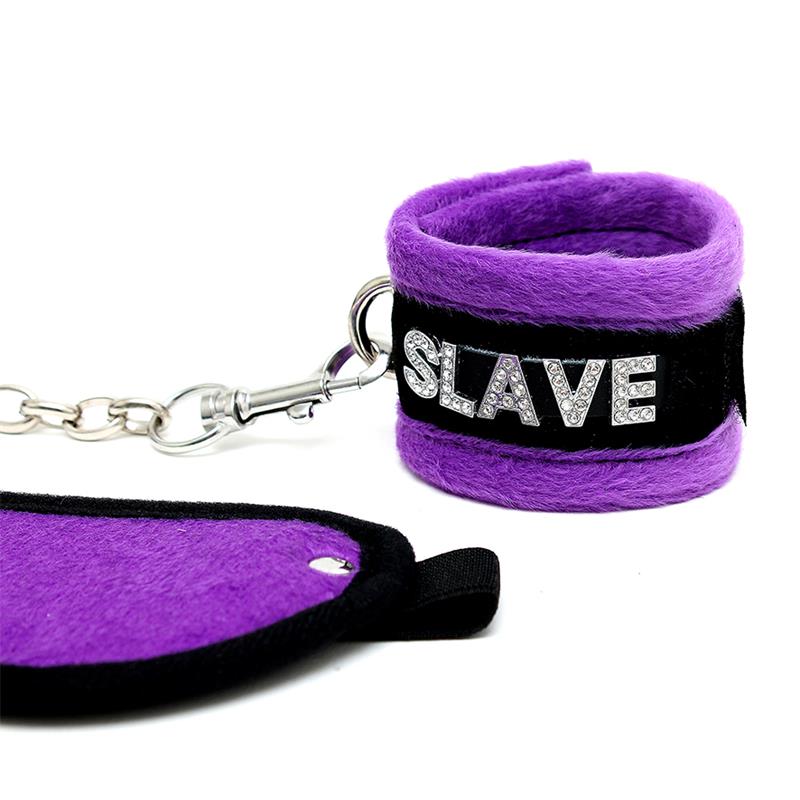 BONDAGE PLAY - HANDCUFFS AND EYEMASK PURPLE