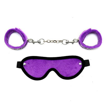 BONDAGE PLAY - HANDCUFFS AND EYEMASK PURPLE