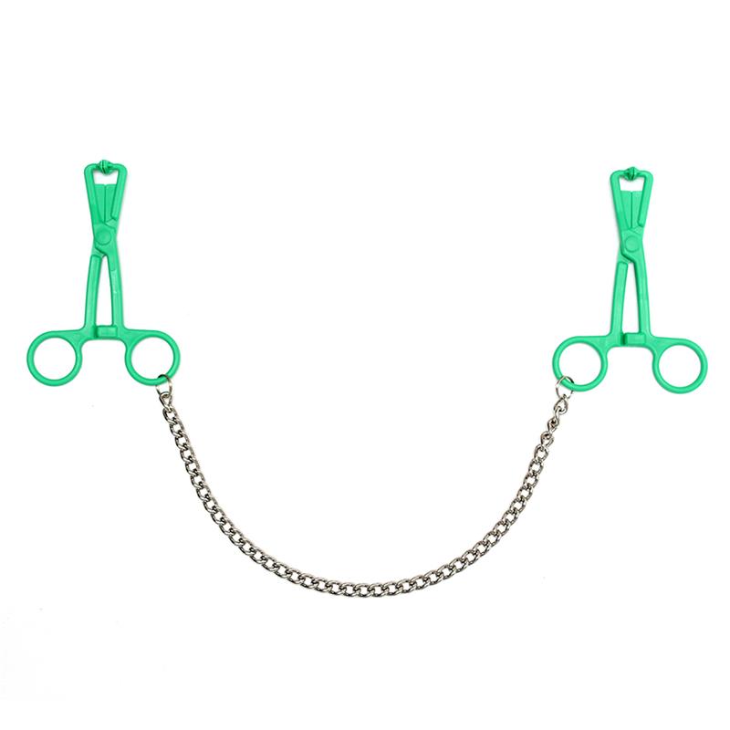 JEUX DE BONDAGE - PINCES À TÉTONS AVEC CHAÎNETTE
