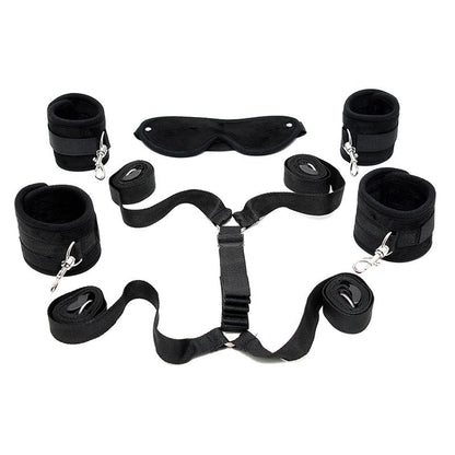 BONDAGE PLAY - UNDER THE MATTRESS RESTRAINT SET BLACK