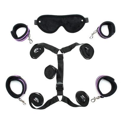 BONDAGE PLAY - UNDER THE MATTRESS RESTRAINT SET PURPLE