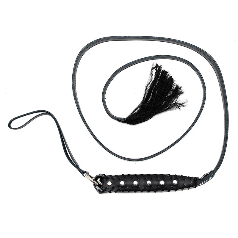 JEUX DE BONDAGE - FOUET EN CUIR 130 CM
