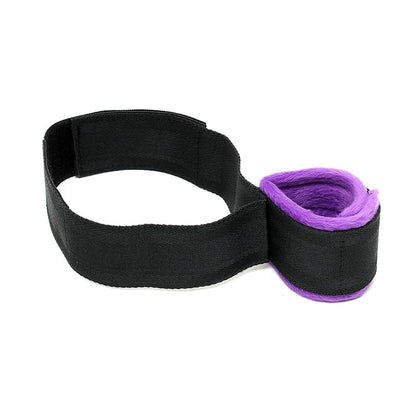 BONDAGE PLAY - WRIST TO UPPER LEG CUFF SET ADJUSTABLE PURPLE
