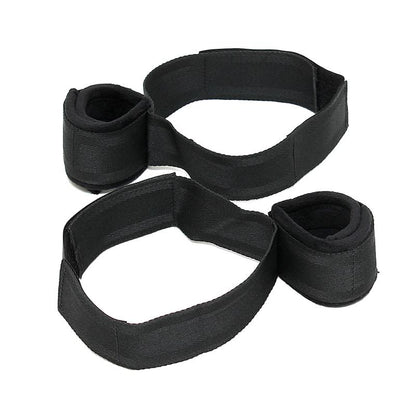 BONDAGE PLAY - WRIST TO UPPER LEG CUFF SET ADJUSTABLE