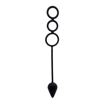 LATEX PLAY - ANAL PLUG WITH PENIS RINGS SILICONE