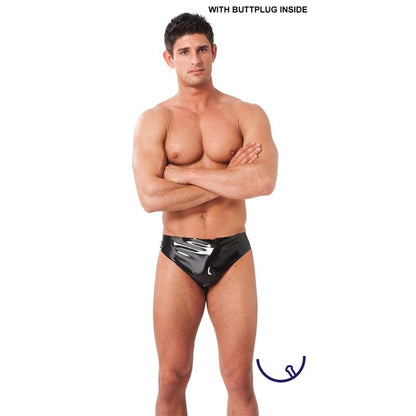 LATEX PLAY - BOXER WITH PLUG INSIDE LATEX