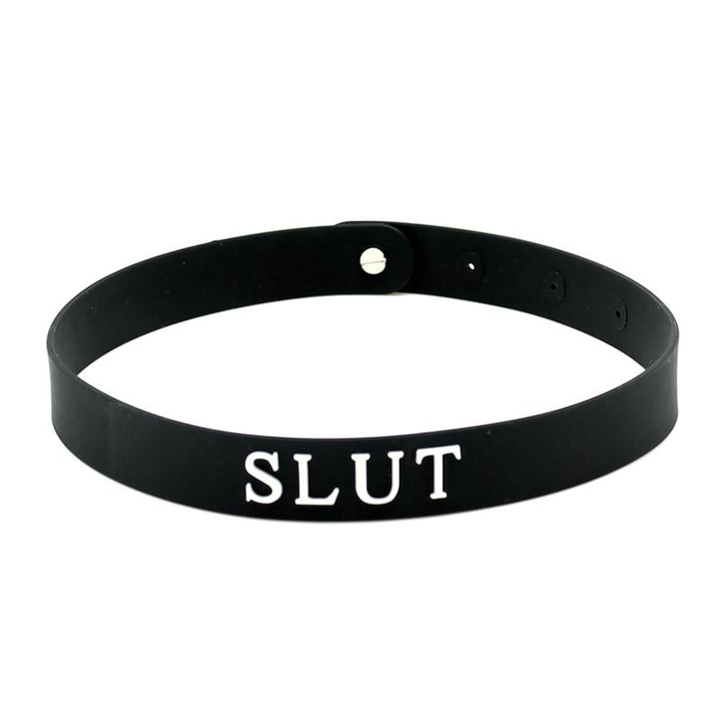 LATEX PLAY - COLLAR (SLUT) SILICONE