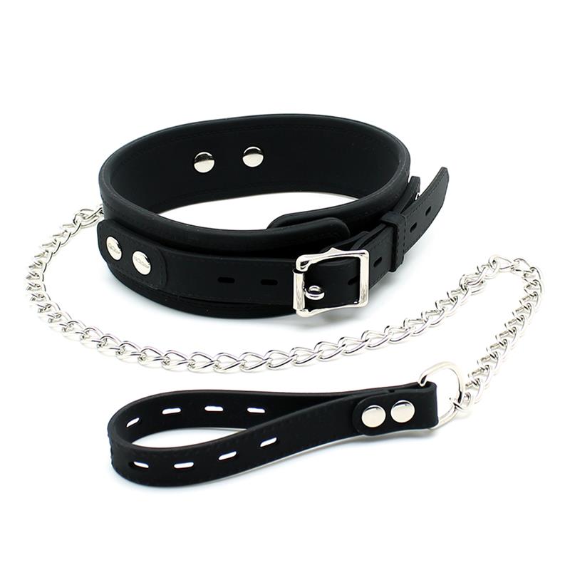 JEU EN LATEX - COLLIER AVEC LAISSE EN SILICONE
