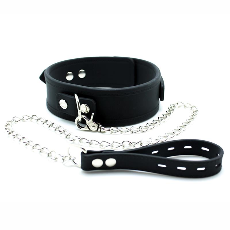 LATEX PLAY - COLLAR WITH LEASH SILICONE
