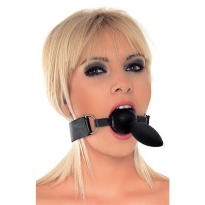 LATEX PLAY - MOUTHGAG WITH PLUG SILICONE