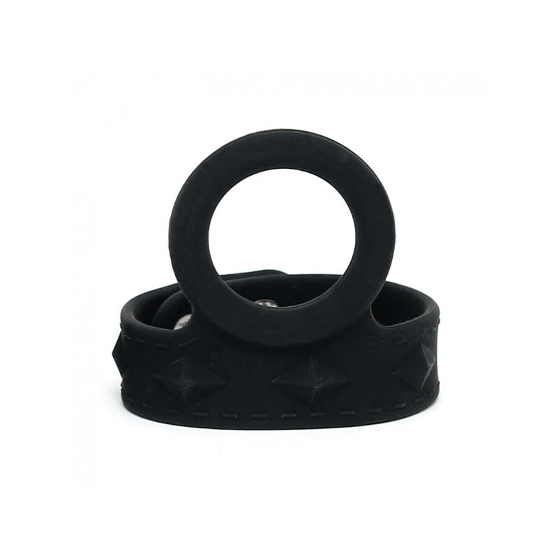 LATEX PLAY - PENIS STRAP WITH COCKRING SILICONE