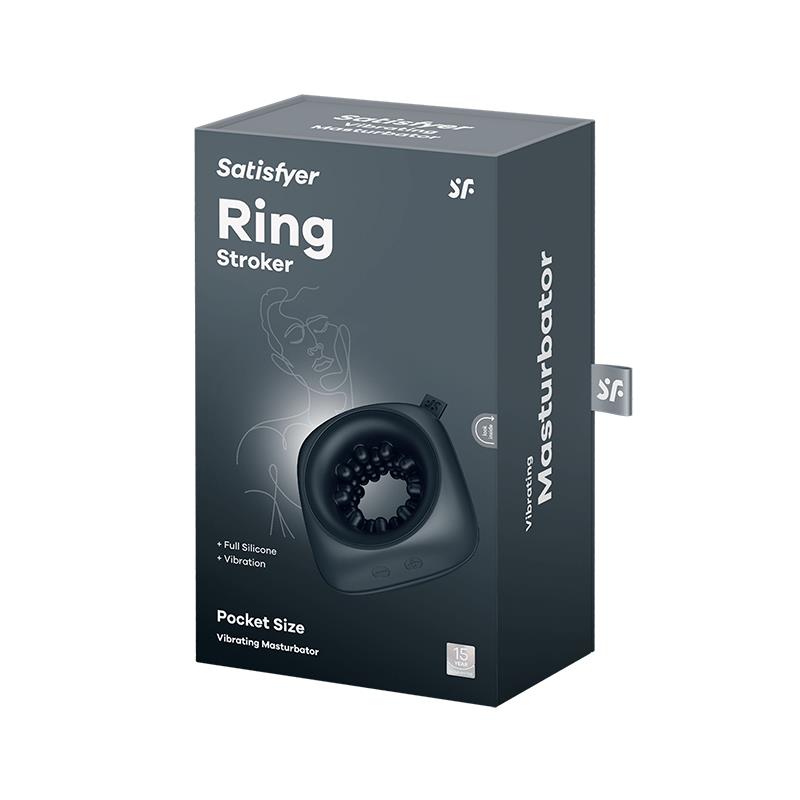 SATISFYER - RING STROKER POCKET SIZE MASTURBATOR RING BLACK