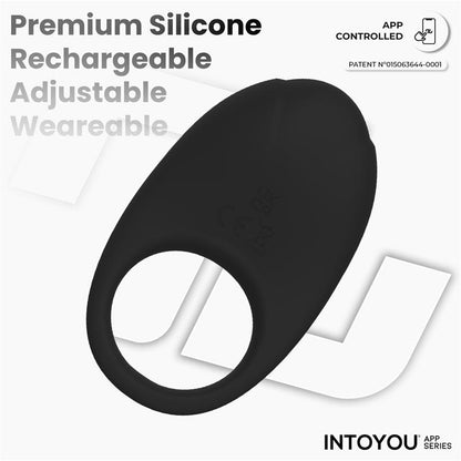 INTOYOU APP SERIES - RINGO VIBRATING RING WITH APP UNIBODY BLACK