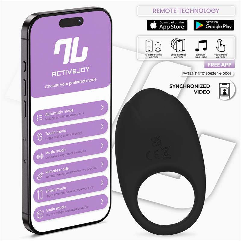 INTOYOU APP SERIES - RINGO VIBRATING RING WITH APP UNIBODY BLACK