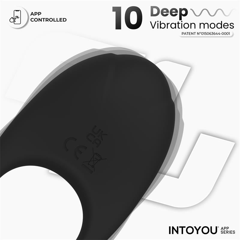 INTOYOU APP SERIES - RINGO VIBRATING RING WITH APP UNIBODY BLACK