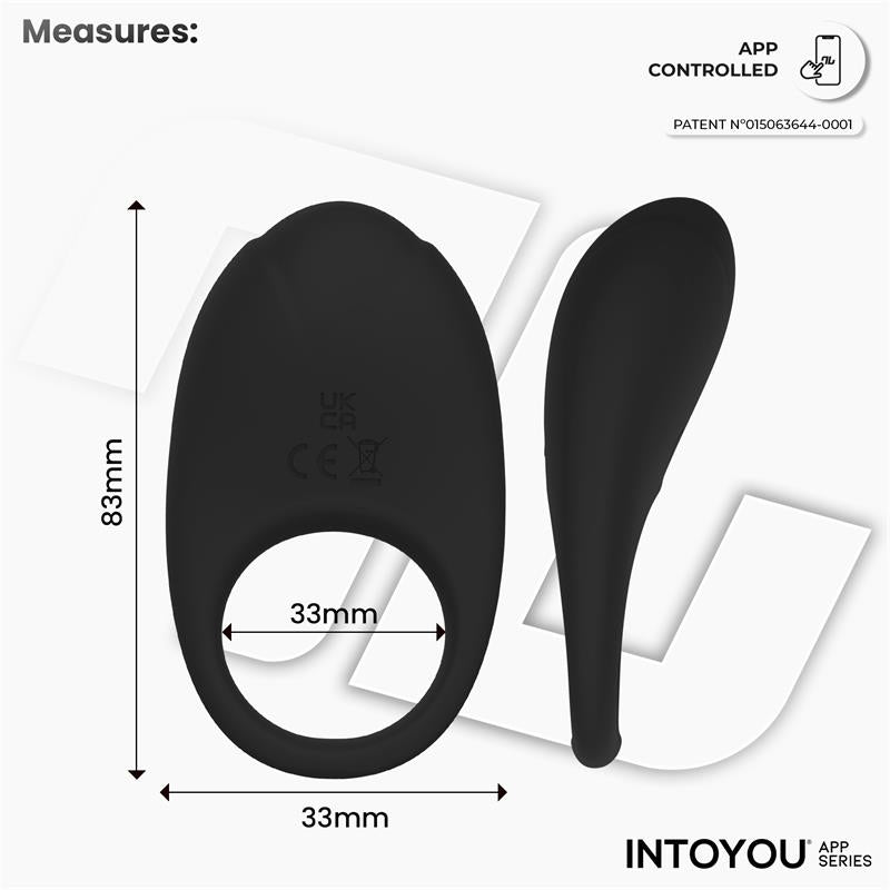 INTOYOU APP SERIES - RINGO VIBRATING RING WITH APP UNIBODY BLACK