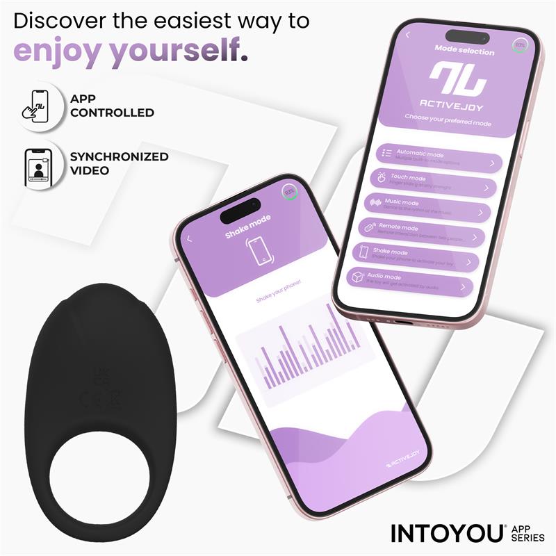 INTOYOU APP SERIES - RINGO VIBRATING RING WITH APP UNIBODY BLACK