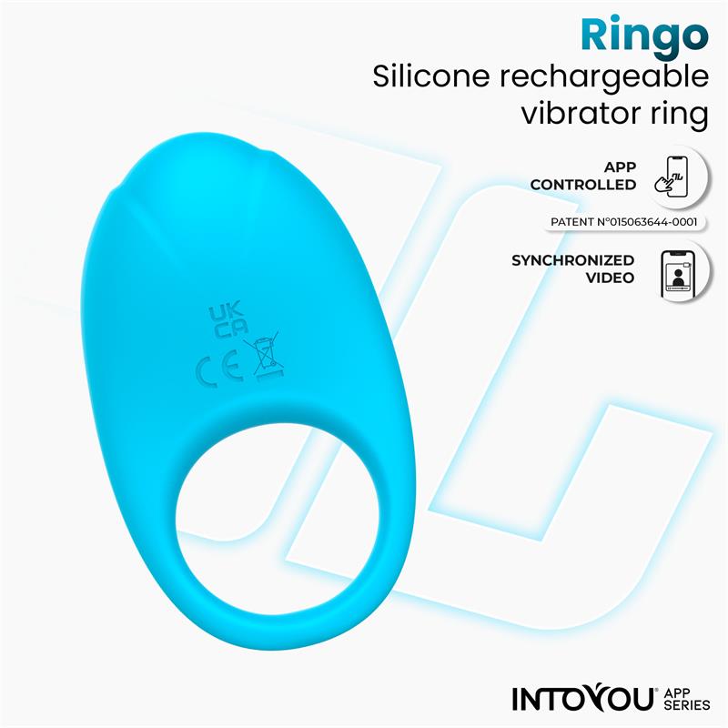 INTOYOU APP SERIES - RINGO VIBRATING RING WITH APP UNIBODY BLUE